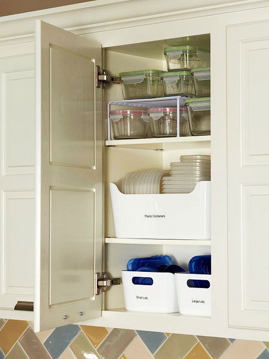 Plastic Containers Cabinet Organization