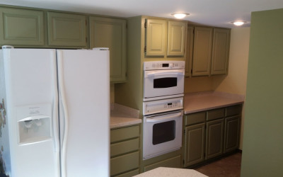 Green Painted Cabinets
